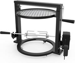 Onlyfire santa maria grilio priedas, iešmelių rinkinys solo stove ranger 38 cm laužavietei, rotisserie su varikliu, 2 mėsos adatos ir reguliuojamos kepimo grotelės, skirtos stovyklavimui, lauke, kepsninėms