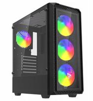 Korpusas Korpusas - SAVIO Noctis Glass RGB Cube Micro ATX/ATX Juodas