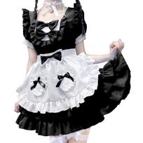 Japoniškas anime 5 vnt. moteriškas Lolitos kostiumas su chokeriu ruda