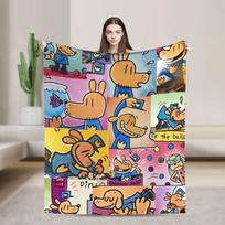 Šuo Žmogus Dogman Ir Draugas Mikro Šilta Minkšta Antklodė Pliušinė Mėtoma Antklodė Naujovė Namų Dekoras Flanelinė Lovatiesė Sofos Lovo Dangalas 75x90cm