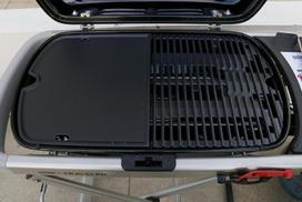 Denmay ketaus grotelių plokštė weber traveler nešiojamam dujiniam griliui, lauko ketaus plokštės atsarginė dalis weber traveler, grotelių plokštės atsarginė dalis, 1 vnt.