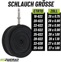 Schwalbe Sv15 dviračio vidinės padangos 40 mm 28 colių (18/28-622/630) su 3 Mszweirad padangų montavimo svirtimis, 2 vnt. rinkinys