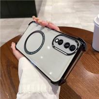 Case for HONOR 90 Clear Magnetic Casing Electroplated Lens Frame Phone Cover HONOR 90 gryna