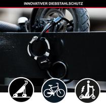 Master Lock trosinė spyna su raktu, 1 m, idealiai tinka paspirtukui, dviračiui, vežimėliui, sporto įrangai, juoda