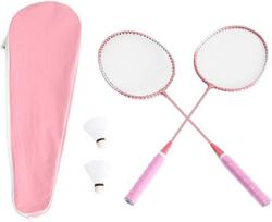 Badmintono raketės rinkinys su dviguba rankena, lengva badmintono raketė su kamuoliukais ir nešiojimo krepšiu žaidimams kieme