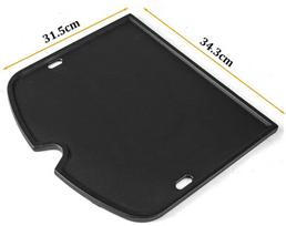 34,3 x 31,5 cm ketaus grilio plokštė weber traveler nešiojamam dujiniam griliui, lauko ketaus plokštės atsarginė dalis weber traveler compact, grilio plokščių atsarginė dalis, ketaus plokštės priedai