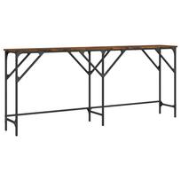 Console Table Smoked Oak 180x29x75 cm Engineered Wood