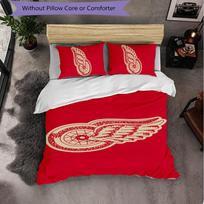 Detroit Red Wings Pattern Microfiber 3Pcs Bedding Set Decor Duvet Cover Set For Bedroom Home Use 135cm*200cm