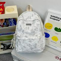 Schoolbag School Bag Junior High School Girls High School Students Large Capacity Waterproof Backpack Versatile High Value Primary School Fifth and white