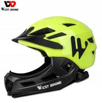 West Biking vaikiškas full face šalmas 2in1 apsauginis šalmas dviračiui ir paspirtukui S