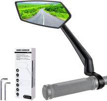 Rbrl dviračio galinio vaizdo veidrodėlis hd krištolo skaidrumo stiklinis veidrodėlis didelis matymo laukas smūgiams atsparus galinio vaizdo veidrodėlis elektrinis paspirtukas suderinamas su e-dviračiu, paspirtuku, kalnų dviračiu (kairysis)