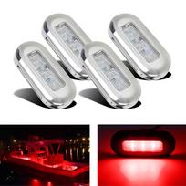 4PCS 12V Marine Boat Transom LED Stern Light Marine Courtesy Indicator Turn Signal Lighting Tail Lamp Yacht Accessory 4PCS Green gray