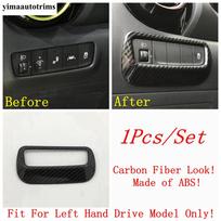Carbon Fiber Interior For Hyundai Kona 2018 -  Head Lamp Warning Light Window Lift Steering Wheel Air AC Vent Cover Trim Kit Head Light Lamp gray