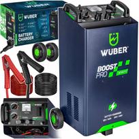 Automobilinis akumuliatoriaus įkroviklis su užvedimo funkcija Wuber, 12/24 V, 63 A, 400/700 A, su ratukais, juodas