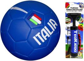 Futbolo kamuolys Italija treniruotėms arba žaidimui, 5 dydis, 23 cm skersmens, 5 dydis su nešiojama pompa greitam pripūtimui, su prailginimu, 2 adatomis ir augello