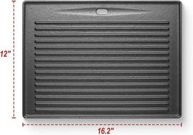 Ketaus keptuvės grotelių atsarginės dalys Pro/red serijai, 41,5 x 31 cm grotelių plokštės priedai ir apverčiama plokštė ketaus/picos plokštė Pro, 5 kg kepimo grotelės, 1 vnt.