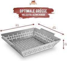 Grillart® Premium Xl grilio krepšelis iš nerūdijančio plieno, gali būti naudojamas kaip daržovių krepšelis, žuvies grilio krepšelis ir grilio padėklas - universalus ir ypač patvarus grilio indas - idealus grilis