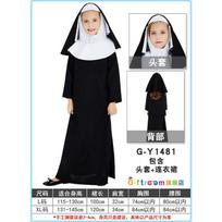 Halloween Robe Luxury Nun Parent-Child Cosplay Drama Stage Performance Costume XL gray