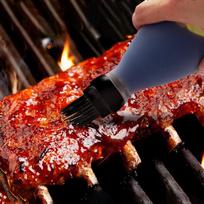 Silikoninis šepetėlis su dozatoriumi [2 viename sprendimas] | Šepetėlis griliui/tepimo šepetėlis greitam ir lengvam padengimui | 100% be Bpa ir atsparus karščiui Bbq šepetėlis | Bbq priedai su dovanų dėžute