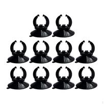 10 Pieces Aquarium Suction Cups with Clips Heating Rod Clamps Accessories Versatile Easy to black