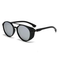 Polarized Sunglasses For Men Women Steampunk Sun Glasses Round Frame Eyewear Shields UV400 Protection Driving Cycling Glasses Other ruda