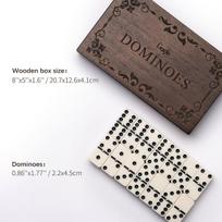 Lingle domino rinkinys - dvigubi 6 domino klasikiniai stalo žaidimai suaugusiems, 28 domino detalės su mediniu dėklu