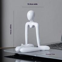 Thinker Statue Collectible Resin Abstract Art Sculpture Desktop Ornaments Christmas Gifts Home Decor For Office Study Shelf gray