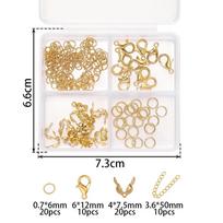 Jewelry Making Kit Adjustable Extender Chain Lobster Claw Clasps Jump Rings Connector Set with Storage Box for DIY Crafting One Size beige