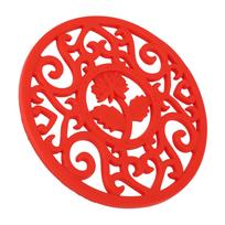 Silicone Trivet Mat Hot Pot Holder for Hot Dishes Countertop Teapot Trivet Nonslip Heat Resistant Modern Kitchen Hot Pads Red red