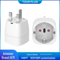 Universal EU/UK/US Plug Adapter Converter white