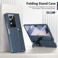 Case for Samsung Z Fold 8 4 5 6 7 8 Ultra Built-in Foldable Stand Front HD Glass Screen Pritector Anti-fingerprint Shockproof Case & Screen Protector&Galaxy Z Fold5