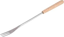 Mumusuki 6 vnt. medinių rankenų bbq šakės 26,5 cm kepimo iešmas stovyklavimui, piknikui nerūdijančio plieno šokolado vaisių šakutės, sidabrinės