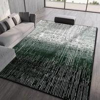 Abstract Stripes Living Room Rug Easy Clean Home Decoration Non-slip Carpets for Bedroom Lounge Office Foldable Soft Floor Mat 120cm x 160cm black