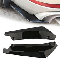Universal Car Rear Bumper Spoiler Canard Anti-crash Diffuser Angle Splitter Protector Carbon Fiber Winglets Side Extension black