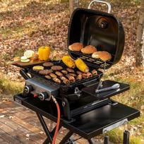 Royal Gourmet 2 degiklių nešiojamas dujinis grilis, 5kw stalo grilis su sulankstomais šoniniais staliukais, nešiojamas bbq grilis balkonui, terasai, sodui, juodas
