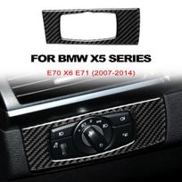 Anglies pluošto priekinių žibintų jungiklio lipdukai BMW X5 E70 X6 E71 2007-2014 salono priedai Voiture Trim Car Cover Dropship Nauji gray