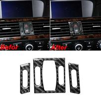 Skirta BMW 5 serijos E60 E61 2004 2005 2006 2007 2008 2009 2010 Anglies Pluošto Automobilio Interjero Centrinio Valdymo Oro Angos Dangtelio Apdaila black