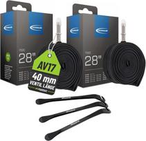 Schwalbe Av17 dviračio vidinės padangos 40 mm 28 colių (28/47-622/635) su 3 Mszweirad padangų montavimo svirtimis, 2 vnt. rinkinys