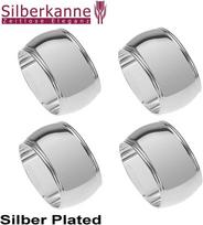 Silberkanne Frankfurt servetėlių žiedų rinkinys, 4 vnt., ovalūs, 5 x 3 cm, skirti medžiaginėms servetėlėms, aukščiausios kokybės sidabruotas, elegantiškas sidabravimas, puikus apdirbimas, paruošta dovanoti su elegantiška dovanų pakuote