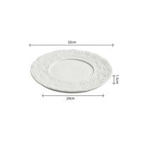 Stone Pattern Flat Plate Ceramic Steak Plate Sushi Dish Dessert Cake Dish Serving Plate White Artistic Conception Tableware white
