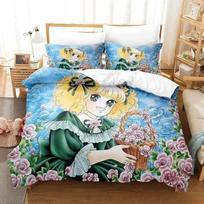 Manga Candy Bedding Set Single Twin Full Queen King Size 3D Anime Print Duvet Cover Bed Sheet Set for Adult Kid 70x133cm 2pcs gray