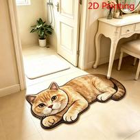 Adorable Cat Shaped Soft Plush Area Rug Home Decor Carpet For Living Room Bedroom Bedside Mat as the picture white