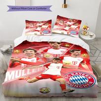 Thomas Muller Bayern Munich Football Star Print 3‑Pieces Duvet Cover Set Sports Bedding Without Pillow Core or Comforter 135x200cm red