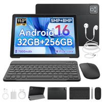 Android 16 planšetė 11 colių 32GB RAM 256GB ROM Widevine L1 WiFi 5/8MP Kamera Jutiklinė