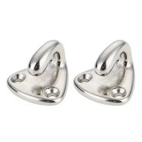 2pcs Marine 316 Stainless Steel Mini Boat Fender Hook Carabiner Pad Eye Marine Sailing Silver Fender Hooks 27mm x 27mm Default white