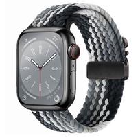 Apple Watch Band: Elastic Braided Nylon Loop with Parachute Buckle for iWatch S10 Ultra 2 42/44/45/49mm gray