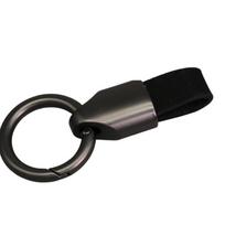 Matte Finish Genuine Leather Car Keychain Compact Design Sturdy Zinc Alloy Accessory For Auto Keys black