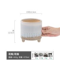 Pastoral Ceramic Three-Legged Flower Insert Home Ornament Succulent Flower Pot Creative Desktop Storage Pen Holder Kitchen Storage Jar white