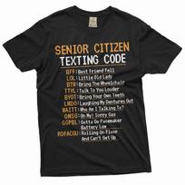 Funny senior citizen texting code T-shirt Grandpa papa grandma nana pops shirt XXXL gray