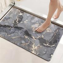 Luxury Marbling Pattern Bathroom Non-Slip Mat Absorbent Toilet Floor Mat Household Bedroom Door Mats Washroom Carpet Kitchen Area Rugs 40X60CM gray